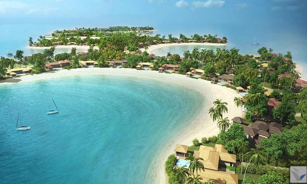 White sand island views