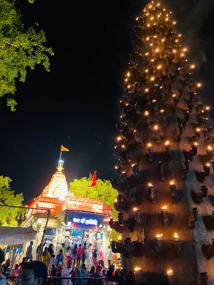Evening diya lighting experience At Harsiddhi Mata Temple